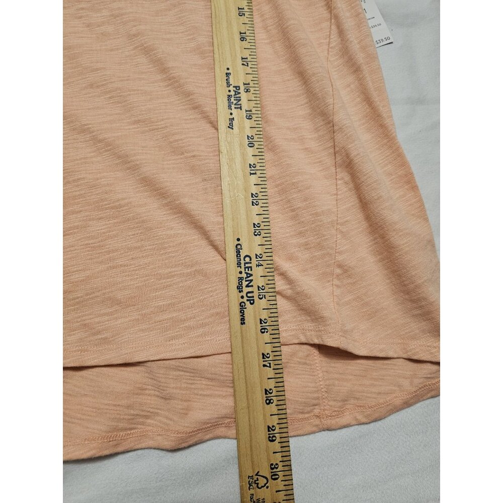 Chico's Slub Tee Hi Low 3Q Sleeves NWT Women's Size 1 Peach Colored - Picture 7 of 8